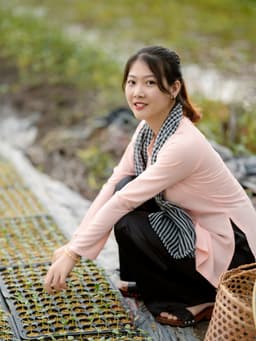 Bộ bà ba lụa hồng cam quần phi đen - Có bộ bà ba Bigsize- may sỉ bà ba toàn quốc - May bộ bà ba theo yêu cầu 7