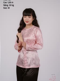 Áo lẻ bà ba gấm Trắng/ Hồng lợt/ Xanh dương/ Hồng đào/ Xanh ngọc- Có bộ bà ba Bigsize- may sỉ bà ba toàn quốc - May bộ b 2