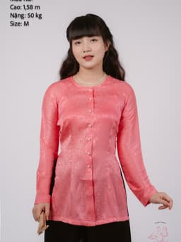 Áo lẻ bà ba gấm Trắng/ Hồng lợt/ Xanh dương/ Hồng đào/ Xanh ngọc- Có bộ bà ba Bigsize- may sỉ bà ba toàn quốc - May bộ b 7