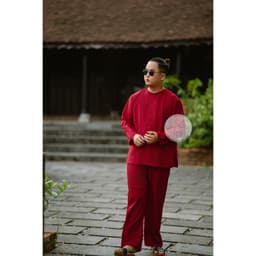 Áo bà ba lẻ vải kate màu đỏ- Miền tây-giá rẻ- Có bộ bà ba Bigsize- Bà ba sỉ toàn quốc, may bộ áo bà ba theo yêu cầu 5