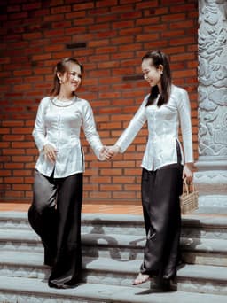 Bộ Áo Bà Ba Gấm Trắng - Có bộ bà ba Bigsize- may sỉ bà ba toàn quốc - May bộ bà ba theo yêu cầu 6