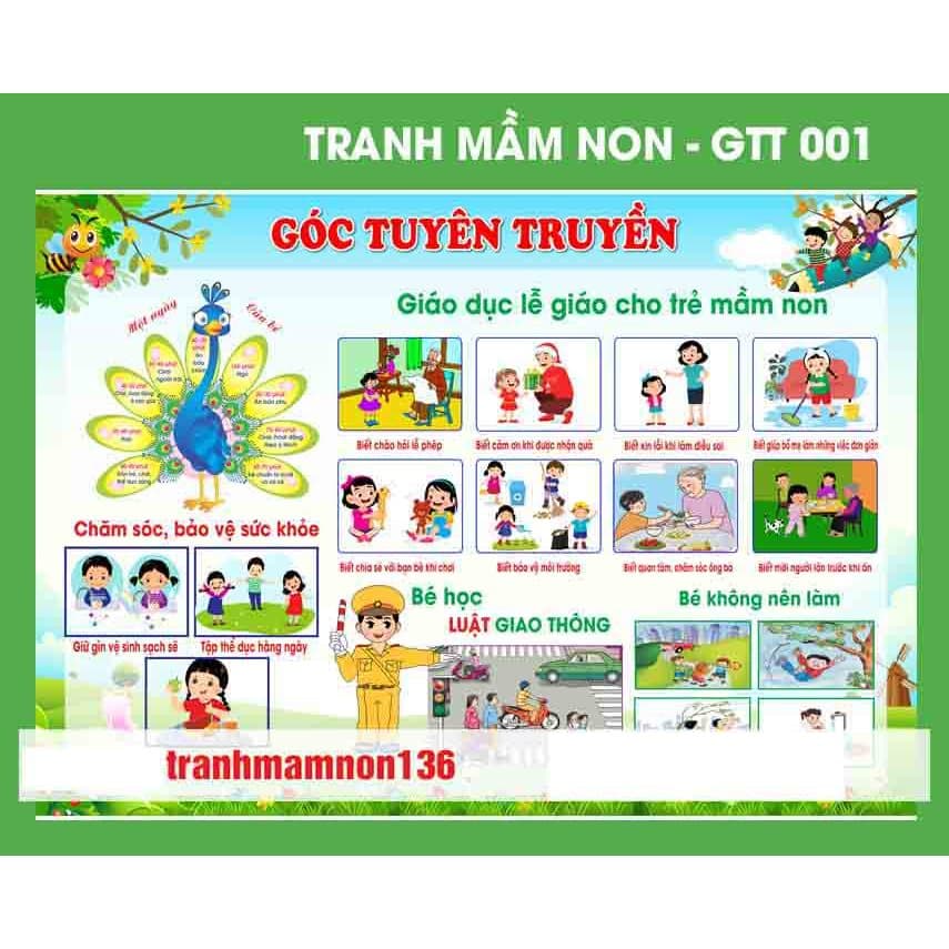 Tranh decan/trang trí mầm non/tiểu học/trường học - Góc tuyên truyền 001