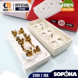 Ổ cắm điện táp lô 3 lỗ 2200W có nắp che an toàn E14N SOPOKA màu trắng 7