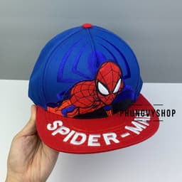 Bé 3-7 TUỔI/ Mũ hiphop snapback lưỡi trai bé trai phungvyshop- Nón trẻ em Siêu nhân NHỆN THÊU DÀY 2