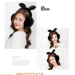 Bịt tai nữ lót lông GẤP GỌN cute kèm nơ tai thỏ ( Trùm chụp tai lót lông mùa đông có thể cụp gọn ) 8