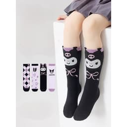 Set 5 Đôi Tất Cổ Cao Cho Bé Gái Họa Tiết Kuromi Siêu Hot 9