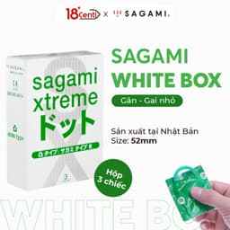 Bao Cao Su Sagami Whitie Box siêu mỏng, kéo dài thời gian, gân gai 3D, hương thơm thế hệ mới hàng chính hãng  - 18CENTI 4