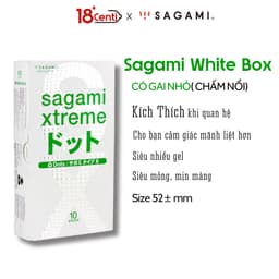 Bao Cao Su Sagami Whitie Box siêu mỏng, kéo dài thời gian, gân gai 3D, hương thơm thế hệ mới hàng chính hãng  - 18CENTI 2