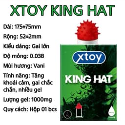 Bao cao su gai XTOY KING RING gai lớn, bcs siêu bi gai, nhiều gel bôi trơn, hương dâu - OMIHEATLTH SHOP 5
