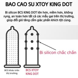 Bao cao su gai XTOY KING RING gai lớn, bcs siêu bi gai, nhiều gel bôi trơn, hương dâu - OMIHEATLTH SHOP 2