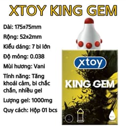 Bao cao su gai XTOY KING RING gai lớn, bcs siêu bi gai, nhiều gel bôi trơn, hương dâu - OMIHEATLTH SHOP 4