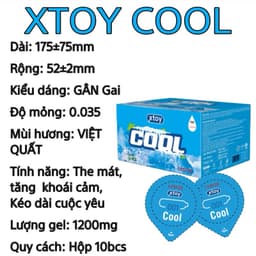 Bao cao su gai XTOY COOL, the mát bcs siêu mỏng gân gai kéo dài quan hệ hộp 10 chiếc - 18CENTI 4