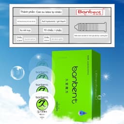 Bao cao su siêu mỏng 001 gân gai BANBENT Xanh Long lasting love cube kéo dài thời gian Hộp 10bcs 4
