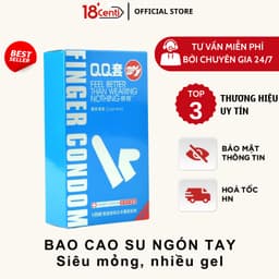 Bao Cao Su Ngón Tay QQ Finger Xanh Bạc Hà Mát Lạnh 1