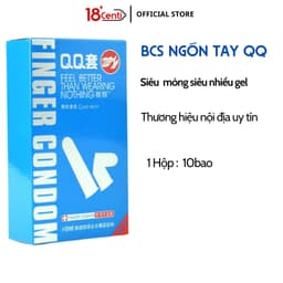 Bao Cao Su Ngón Tay QQ Finger Xanh Bạc Hà Mát Lạnh 2
