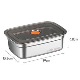 Hộp Đựng Thực Phẩm Inox 304 1200ml, 1500ml  Nắp Có Gioăng Cao Su, Hộp Khay Inox Đựng Đồ Ăn Để Tủ Lạnh Kèm Nắp Đậy 6