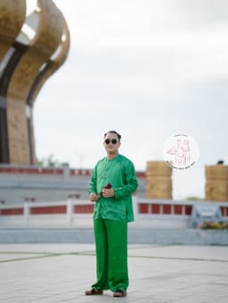 Bộ bà ba phi bóng xanh lá - Có bộ bà ba Bigsize- may sỉ bà ba toàn quốc - May bộ bà ba theo yêu cầu 8