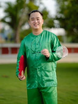 Bộ bà ba phi bóng xanh lá - Có bộ bà ba Bigsize- may sỉ bà ba toàn quốc - May bộ bà ba theo yêu cầu 5