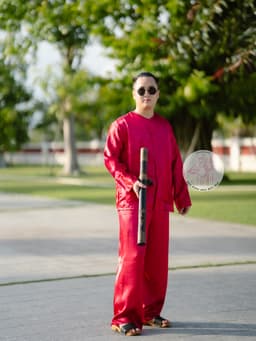 BIGSIZE BỘ BÀ BA NAM PHI BÓNG ĐỎ ĐÔ - Áo bà ba Cần Thơ 5
