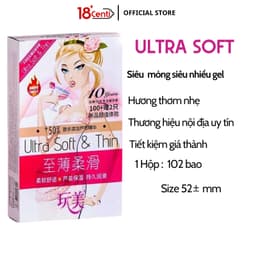 Bao cao su Ultra soft & Thin, hương hoa ly, cô gái nội địa trung, siêu mỏng, nhiều gel, hộp 102 bcs - 18CENTI 2