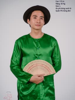 BIGSIZE Phối áo phi xanh lá + Quần phi đen - Bộ bà ba Bigsize- may sỉ bà ba toàn quốc - May bộ bà ba theo yêu cầu 2