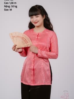 Bộ áo bà ba gấm Trắng/ Hồng lợt/ Xanh dương/ Hồng đào/ Xanh ngọc - Bà ba Bigsize- May sỉ Áo bà ba toàn quốc theo yêu cầu 6