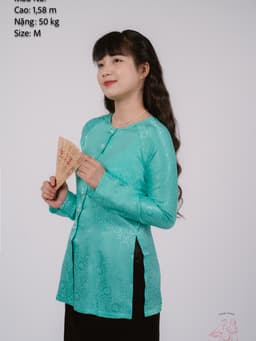 Bộ áo bà ba gấm Trắng/ Hồng lợt/ Xanh dương/ Hồng đào/ Xanh ngọc - Bà ba Bigsize- May sỉ Áo bà ba toàn quốc theo yêu cầu 9