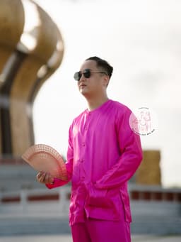 Bộ bà ba phi bóng hồng cánh sen - Có bộ bà ba Bigsize- may sỉ bà ba toàn quốc - May bộ bà ba theo yêu cầu 6