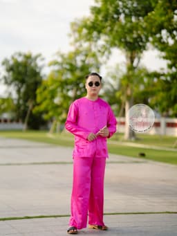 Bộ bà ba phi bóng hồng cánh sen - Có bộ bà ba Bigsize- may sỉ bà ba toàn quốc - May bộ bà ba theo yêu cầu 3