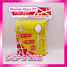 (COMBO 3 bịch = 300 CÁI) muỗng nhựa cao cấp dùng 1 lần - Muỗng nhựa 15 cm 3