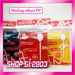 (COMBO 3 bịch = 300 CÁI) muỗng nhựa cao cấp dùng 1 lần - Muỗng nhựa 15 cm 1