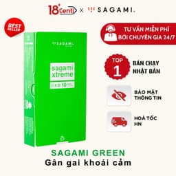 Bao cao su Sagami Green gân gai hộp 10 chiếc chính hãng 1