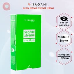Bao cao su Sagami Green gân gai hộp 10 chiếc chính hãng 3