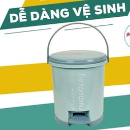 Thùng rác đạp chân tròn dung tích 5 lít nhựa Việt Nhật thông minh cao cấp Hằng Đồng Nát 8024 3
