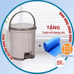 Thùng rác đạp chân tròn dung tích 5 lít nhựa Việt Nhật thông minh cao cấp Hằng Đồng Nát 8024 2