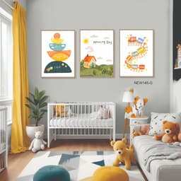 Bộ tranh Montessori cho bé trang trí treo tường canvas KIDMON 3