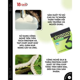 Bao cao su kéo dài thời gian siêu mỏng Kimono màu xanh lá 0.03mm hộp 12 cái chính hãng 2