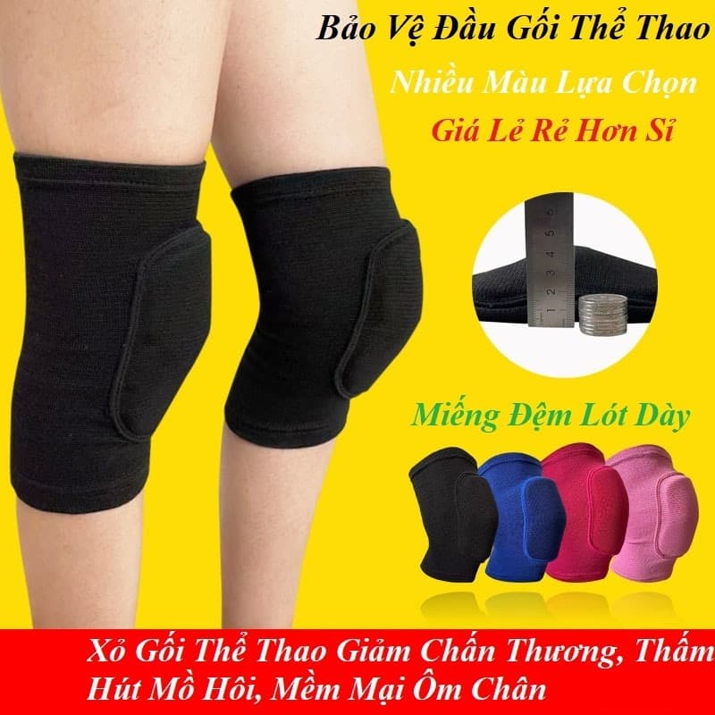 [Giá 1 Đôi]-Bảo vệ đầu gối,(Mẫu 03) Bộ 2 bó gối thể thao QueenSport chính hãng( Có 8 Màu)