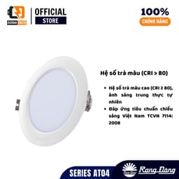Đèn LED Downlight âm trần Rạng Đông Model AT04 ánh sáng trắng vàng trung tính bảo hành 1 đổi 1 6
