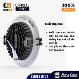 Đèn LED Downlight âm trần Rạng Đông Model AT04 ánh sáng trắng vàng trung tính bảo hành 1 đổi 1 3