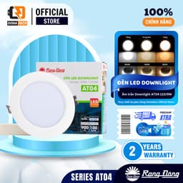 Đèn LED Downlight âm trần Rạng Đông Model AT04 ánh sáng trắng vàng trung tính bảo hành 1 đổi 1 1