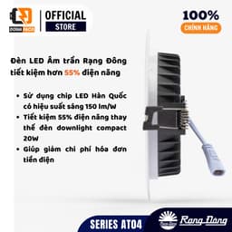 Đèn LED Downlight âm trần Rạng Đông Model AT04 ánh sáng trắng vàng trung tính bảo hành 1 đổi 1 5