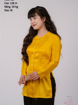 Bộ áo bà ba gấm Hồng cánh sen/ Xanh nước biển/ Vàng Đồng/ Vàng chanh/Đỏ Đô-Bà ba Bigsize- May sỉ Áo bà ba theo yêu cầu 5