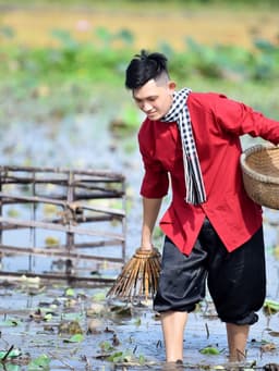 Bộ bà ba phối áo cate đỏ quần phi đen - Có bộ bà ba Bigsize- may sỉ bà ba toàn quốc - May bộ bà ba theo yêu cầu 9