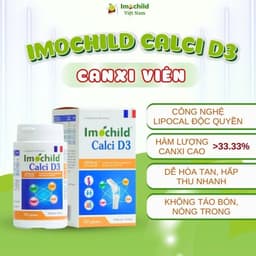 imochild Calci D3, Canxi sinh học dạng viên cho trẻ từ 6 tuổi ,Canxi cho bà bầu Hộp 60 viên 2