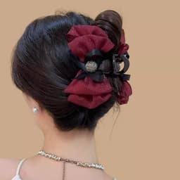 Phụ Kiện Tóc Gạc Bong Bóng Nơ Lấy Kẹp Hàn Quốc Tính Khí Thanh Lịch Kẹp Tóc Cá Mập Cảm Giác Cao Cấp GIA DỤNG VĨNH NGÂN 1