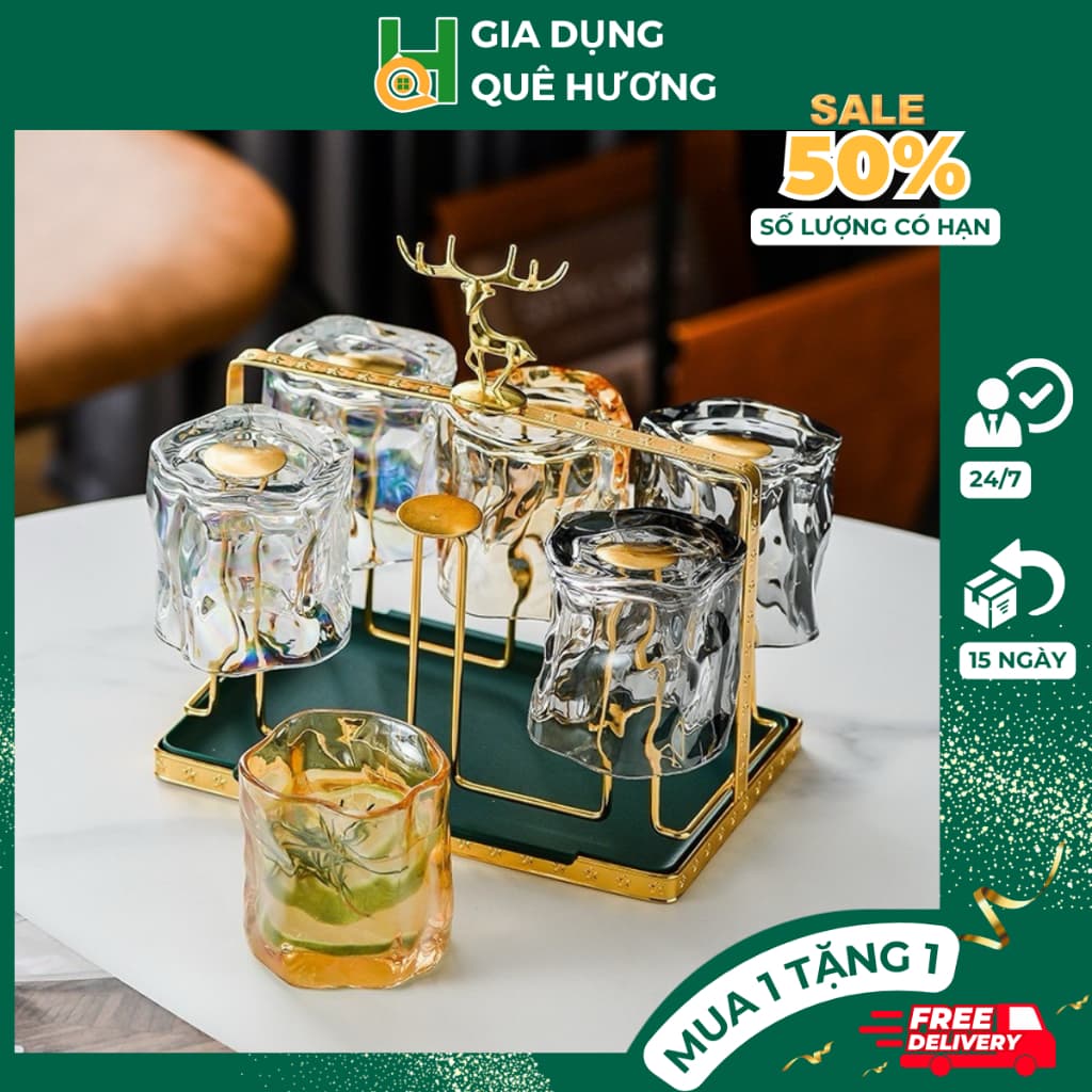 Bộ 6 Cốc Thuỷ Tinh Xoắn Màu Sắc Bộ Ly Xoắn Phong Cách Hàn Quốc Cốc Thủy Tinh Decor Uống Nước Cao Cấp