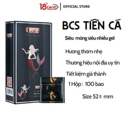 Bao cao su nội địa trung nàng tiên cá. Hộp 128 cái - 18CENTI 2