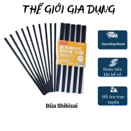 Bộ 10 đôi đũa nhựa đen- chịu nhiệt cao- kháng khuẩn tốt 3