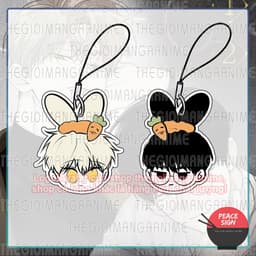 (Tặng móc khóa) Tặng móc khóa(TAI THỎ) Dây treo điện thoại CHECKMATE Chiếu tướng BL in hình anime mica acrylic xinh xắn 1